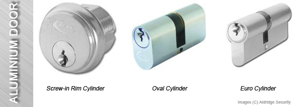 Aluminium Door Locks - Screw in Rim Cylinder, Oval Cylinder, Euro Cylinder