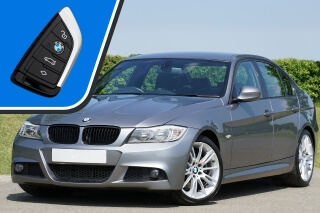 A silver BMW 3 Series car