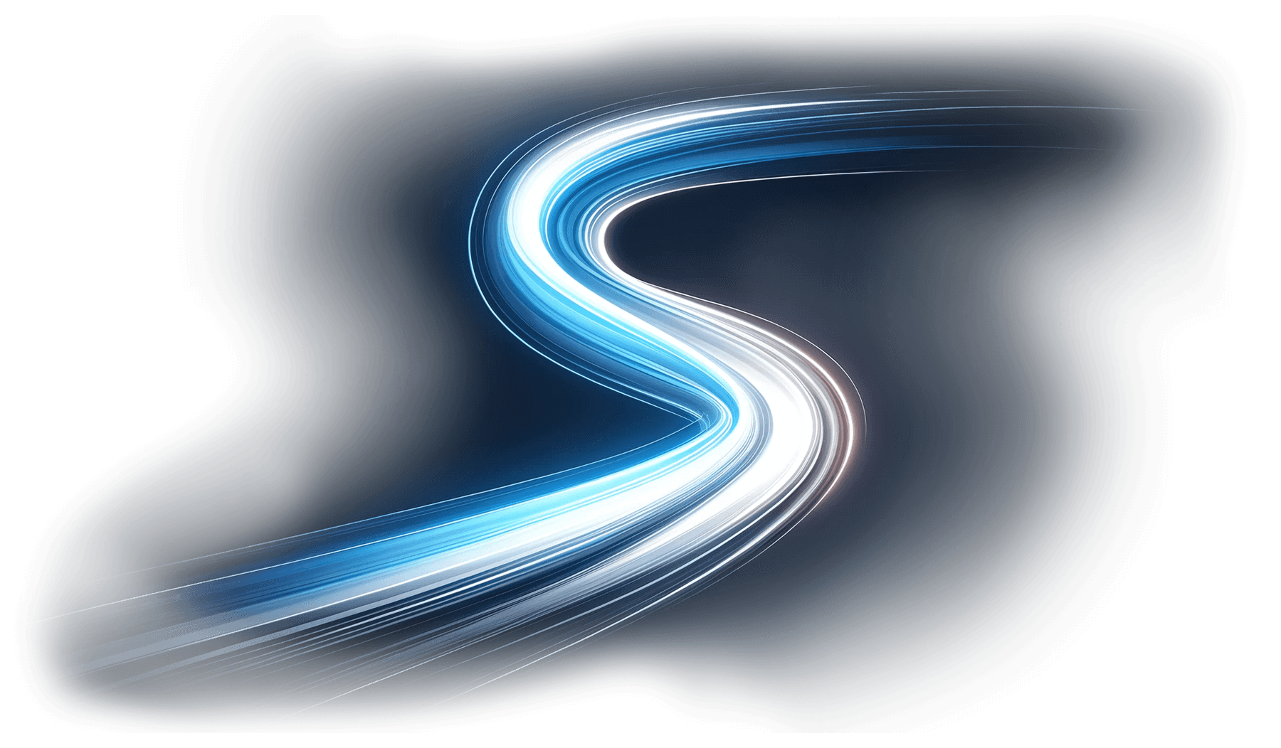 Bright white and blue light streak
