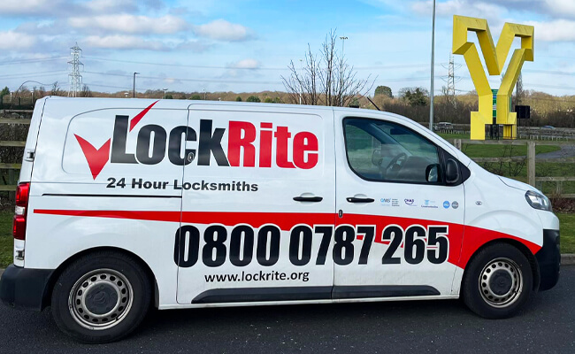 LockRite Locksmith van parked in front of the Great Yorkshire Y LockRite Locksmith van parked in front of the Great Yorkshire Y