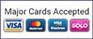 Major Payment Cards Accepted