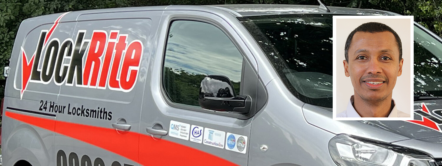 Tottenham locksmith stood beside LockRite branded van