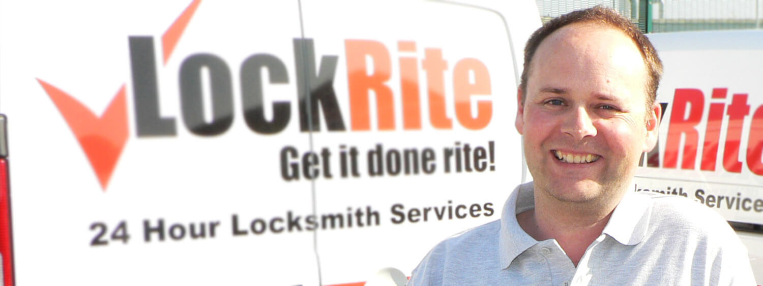 Highcliffe locksmith stood beside LockRite branded van