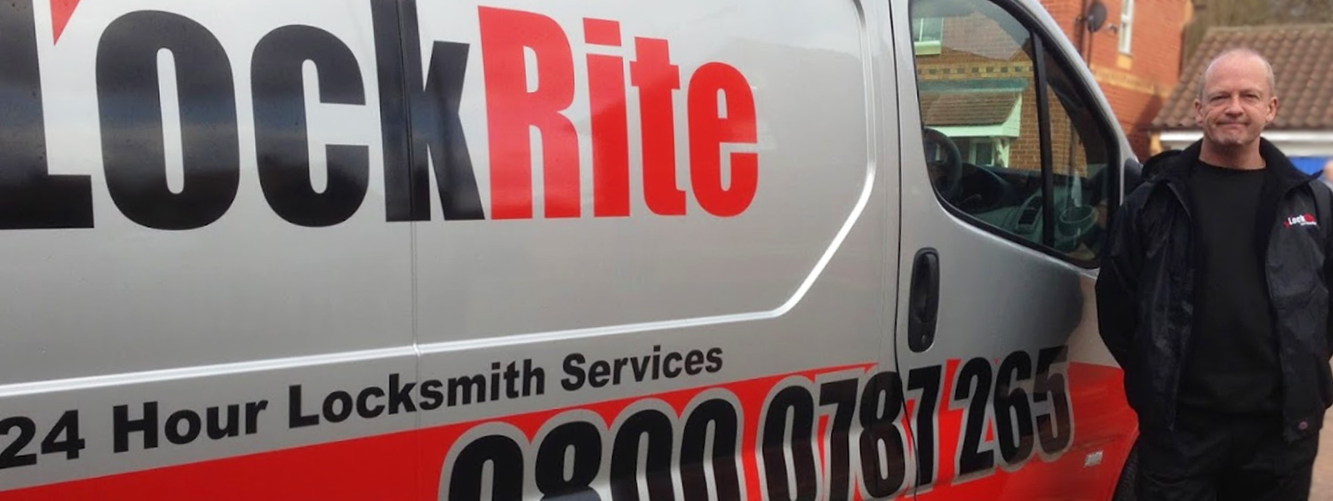 Mapperley locksmith stood beside LockRite branded van