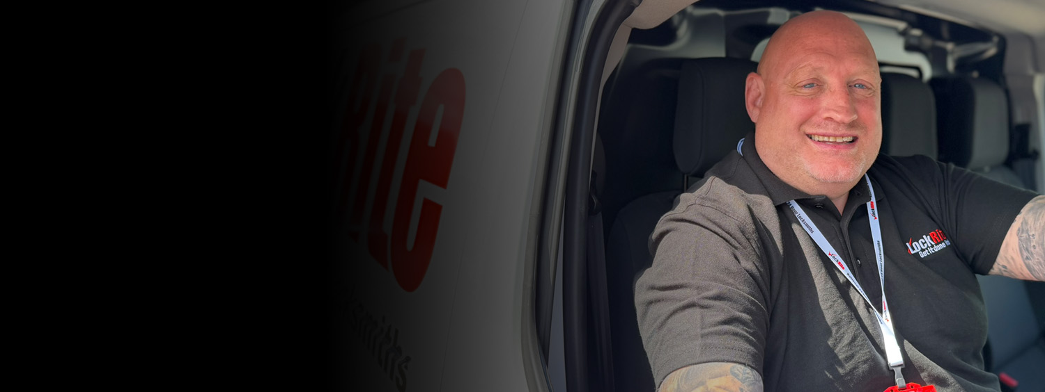 Whiteley locksmith stood beside LockRite branded van
