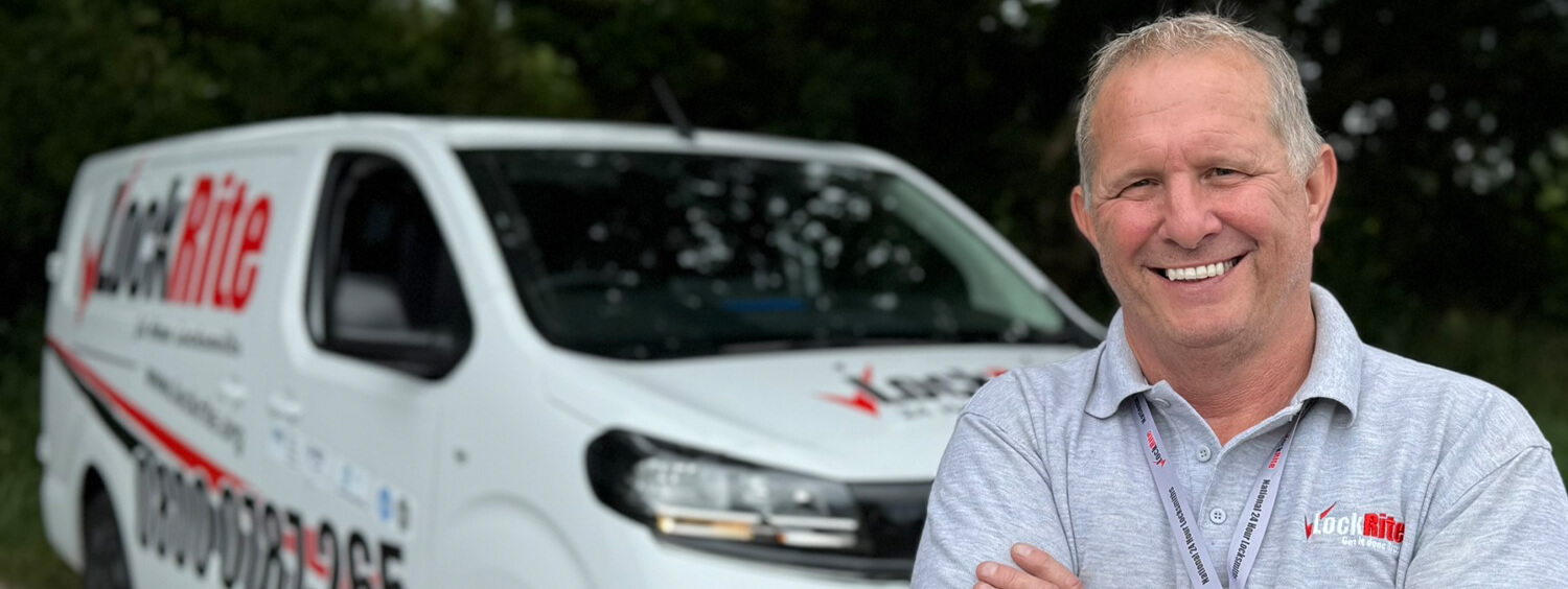 Kemptown locksmith stood beside LockRite branded van