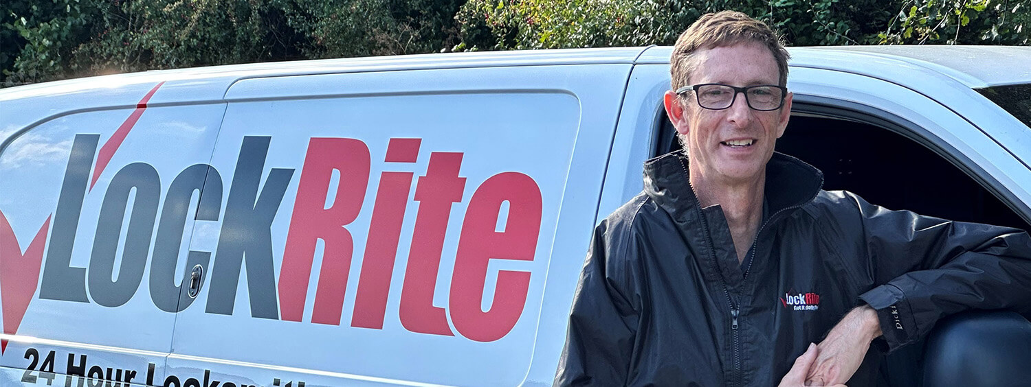 Retford locksmith stood beside LockRite branded van