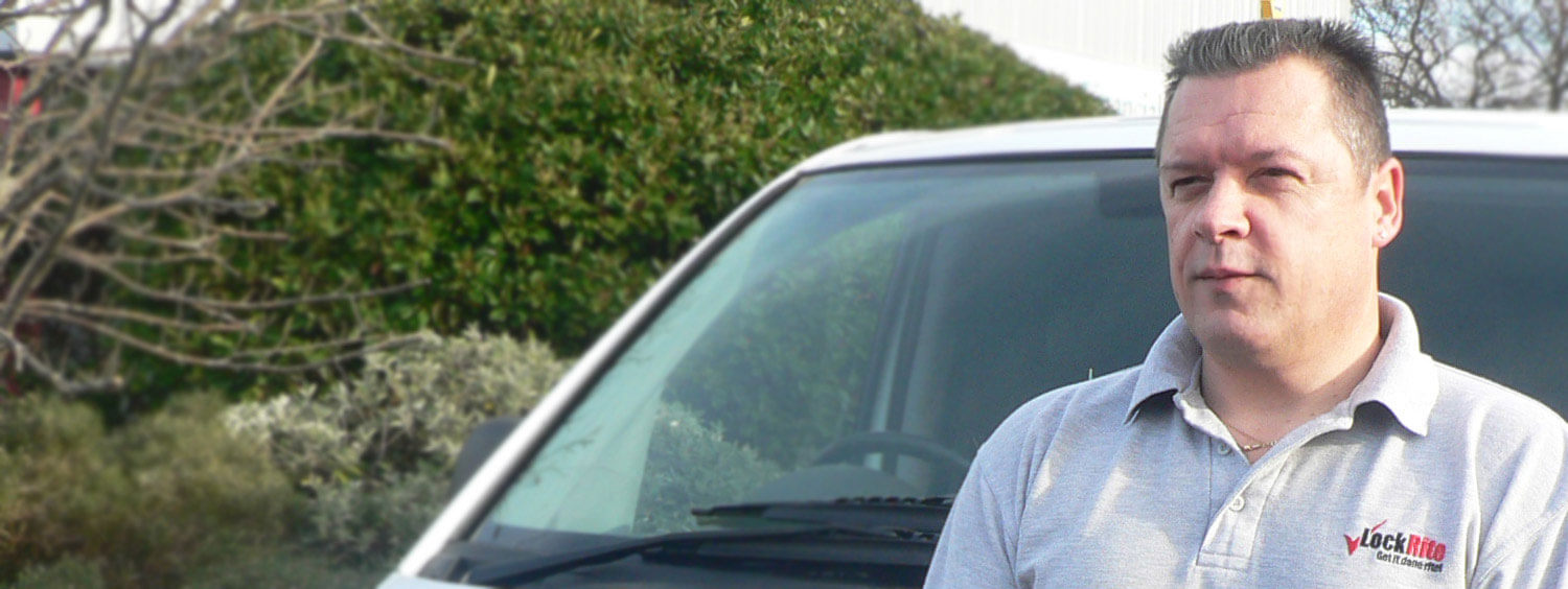 Bargoed locksmith stood beside LockRite branded van