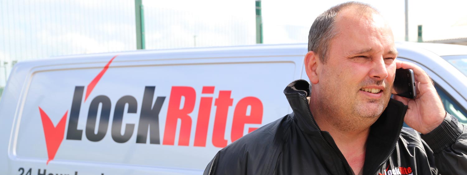 Wetherby locksmith stood beside LockRite branded van